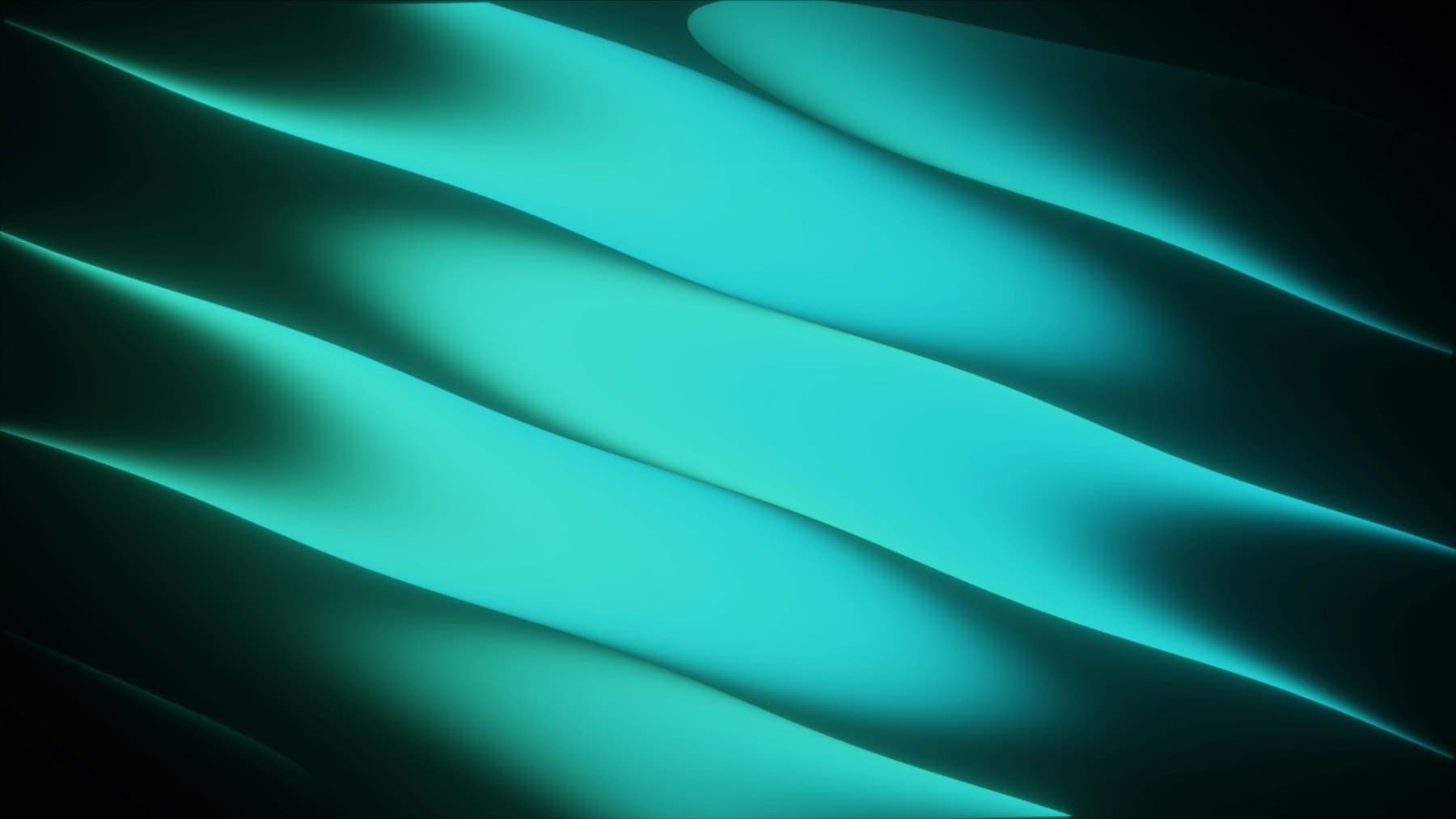 Abstract glowing teal waves on a dark background